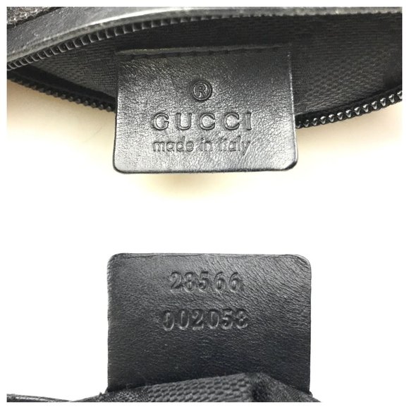 552228F V Gucci Clutch Bag Waist GG Black Canvas - Picture 8 of 11